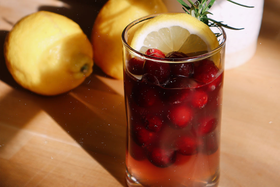 Lemon Floral Cranberry Cocktail